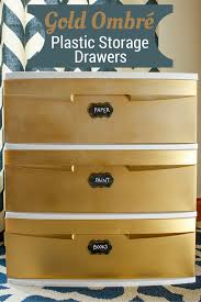 Crafted out of durable plastic. Decorate Plastic Storage Drawers Transform A Basic Plastic Storage Cart With Gold Ombre Spr Plastic Storage Drawers Plastic Drawers Decorate Plastic Drawers