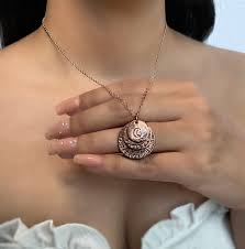 Rose Gold Necklace With I Love You to the Moon and Back Charm