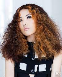 Crimped Mid Length Chocolate Brown Hair With Copper Highlights Chocolate Brown Hair Copper Highlights On Brown Hair Most Common Hair Color