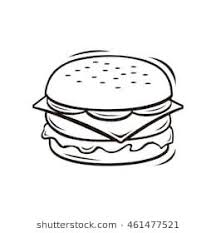 Black And White Transparent Background Black And White Sandwich Clipart Burger Line Art Vector Desenhos Preto E Branco Black White Desenho De Dragao
