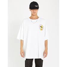 Bart Simpson Off White T Shirt Black Off White Bart Simpson Public Enemy Print Cotton Jersey T Shirt In White Modesens Shirts Printed Cotton Off White Mens