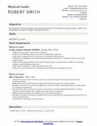 Medical Coder Resume Samples Qwikresume