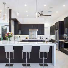 Black and white design minimalist kitchen. 75 Beautiful Marble Floor Kitchen With Black Cabinets Pictures Ideas June 2021 Houzz