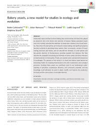 Pdf Bakery Yeasts A New Model For Studies In Ecology And Evolution