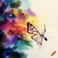Poetic depiction of butterflies in flight on Craiyon