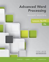 Pdf Advanced Word Processing Lessons 56 110 Microsoft Word 2016 Spiral Bound Version Microsoft Word 2016 Microsoft Microsoft Word