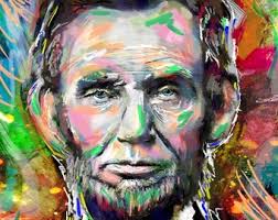 Impression d'art d'Abraham Lincoln, art d'Abe Lincoln, peinture du  président
