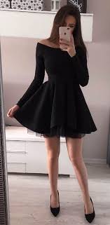 Long Sleeve Black Homecoming Dresses Mini Short Red Prom Dress Homecoming Dress Black Homecoming Dress Simple Homecoming Dresses Long Sleeve Homecoming Dresses