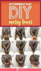 20 Stunningly Easy Diy Messy Buns Buns Diy Diyhairstyleseasyafricanamerican Easy Messy Long Hair Styles Diy Hair Bun Hair Styles