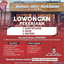 Loker alfamart kebumen 2021 info loker supir d kebumen. Lowongan Kerja Waroenk Ramen Kebumen Februari 2021