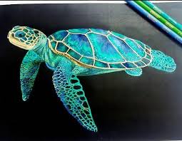 Pin By Yazzy Pha On Intricate Ink Animals In Detail Turtle Watercolor Sea Turtle Painting Turtle Painting