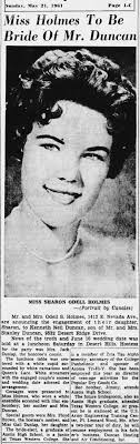 Sharon Odell Holmes married Kenneth Neil Duncan. Jr @ Texas Western College 
