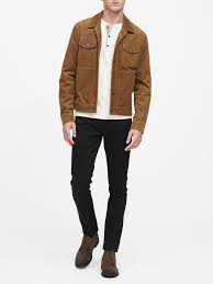 Corduroy Trucker Jacket Banana Republic Trucker Jacket Leather Jacket Details Men Casual