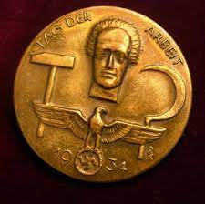 Abzeichen zum 1.mai 1936 / tag der arbeit nsdap Tag Der Arbeit 1934 Day Of Work Brass Badge