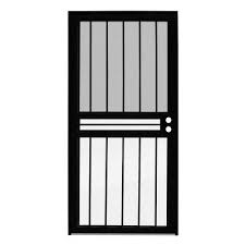 Unique Home Designs 36 In X 80 In Paladin Black Recessed Mount All Season Security Door With Insect Screen And Glass Inserts 1u0320en0bkgla Unique House Design Steel Security Doors House Design