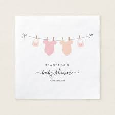 Personalized Baby Shower Twins Girls Napkins Zazzle Com Personalized Baby Shower Baby Shower Baby Shower Paper