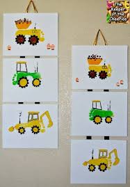Footprint Tractors Footprint Crafts Crafts For Boys Footprint Art