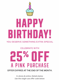 Victorias Secret Vs Pink 25 Birthday Coupon January Online Store Angel Reward Victorias Secret In 2020 Birthday Coupons 25th Birthday What Is Birthday