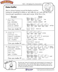 Robot Buffet Measurement Worksheets For Kids Jumpstart Free Printable Math Worksheets Free Math Worksheets Printable Math Worksheets