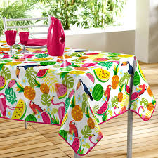 Nappe Rectangulaire Pvc L240 Cm Fruits Exotiques Multicolore Linge De Table Nappe Pvc Fruits Exotiques