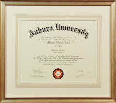 Auburn University Diploma With A Hand Colored French Mat And Silver Frame Diploma Frame University Diploma Document Frame