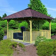 Kiosque En Bois Carre Granada 3 77x3 77m Karibu Pavillon De Jardin Kiosque Jardin Lampe Solaire Jardin