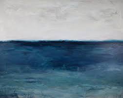 Minimalist Navy Blue Ocean Horizon Abstract Seascape Etsy Ocean Horizon Abstract Large Abstract