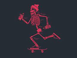 Hand drawn engraved sketch for shop, skate club or tattoo. Skateboarding Skeleton Skeleton Art Skateboard Tattoo Skate Art