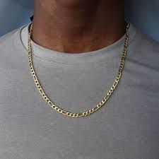 Gold Figaro Necklace 18k Gold Plated Mens Necklace Figaro Etsy In 2021 Gold Chains For Men Mens Chain Necklace Chains Necklace