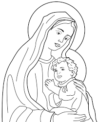 Virgen Maria Para Colorear