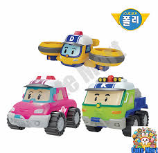 Robocar Poli Diecast Car Sandvile Rescue DRONEY, KITTEN, SANDY Set