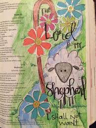 Psalm 23 The Lord Is My Shepherd I Lack Nothing He Makes Me Lie Down In Green Pastures He Leads Me Be Bible Illustrations Bible Art Journaling Bible Drawing