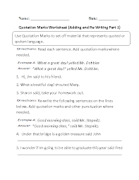 Quotation Marks Worksheets Adding And Re Writing Quotation Marks Worksheet Quotations Quotation Marks Worksheets