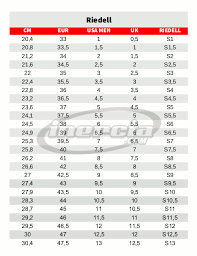 riedell skates size chart