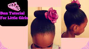 Bun For Little Girls Natural Hair Tutorial Youtube Lacos De Cabelo Cabelo Ideias Para Apresentacoes
