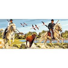 Canevas Mimo Verde Les Gardians De Camarque A Broder En 2020 Canevas Cheval Broderie