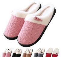 Unisex Winter Slippers with Soft Eva Sole, Thick Cushioning Indoor Home  Shoes, Plush Lining, Dura... Blue CN40-41