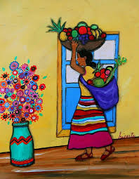 Mexican Street Vendor By Pristine Cartera Turkus Mexican Folk Art Painting Mexican Art Painting Folk Art Painting
