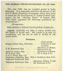 Bombay Steam Navigation Company history