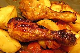 Hahnchenkeulen Vom Blech Hahnchenkeulen Huhnerkeulen Rezept Hahnchen