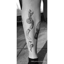 Snake Shin Tattoo Fine Line Tattoos Shin Tattoo Line Tattoos
