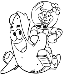 patrick and sandy having fun coloring page spongebob cool pages cartoon coloriage de cette plage