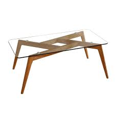 Table Basse Rectangulaire En Verre Et Pietement En Bois Longueur 120 Cm Begonia Table Basse Table Basse Bois Table Basse Verre Et Bois