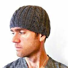 Mens Hat Grey Brandon Cable Beanie Hand Knit Wool 52 00 Via Etsy Mens Knit Beanie Knit Hat For Men Mens Beanie Hats