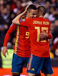 Rodrigo Moreno And Jordi Alba Of Spain Celebrating Their Team S Uefa European Championship International Football Sports Images