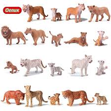 Oenux Wild Beast Animals Lions Tigers Leopards Simulation Model Solid Pvc Animal Action Figure Toy Collectible F Animal Action Food Animals Action Figures Toys