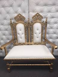 Gold Queen Love Seat Chair Great For Baby Showers And Weddings In 2019 Throne Chair Chair Love Seat