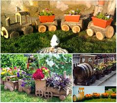 Wooden Log Train Planter Garden Project The Whoot Garden Projects Gardening For Kids Garden Yard Ideas