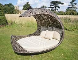 Why reminisce about your time spent at a luxury resort when you can recreate it? Leisuregrow Shell Halfmoon Daybed Rattan Garden Furniture Lounger Sofa Set Amazon Co Uk Garden Outdoor Furniture Decor Rattan Garden Furniture Outdoor Daybed