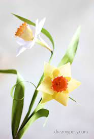 How To Make Paper Daffodil Flower Out Of Printer Paper Free Template Daffodil Flower Paper Flowers Daffodils